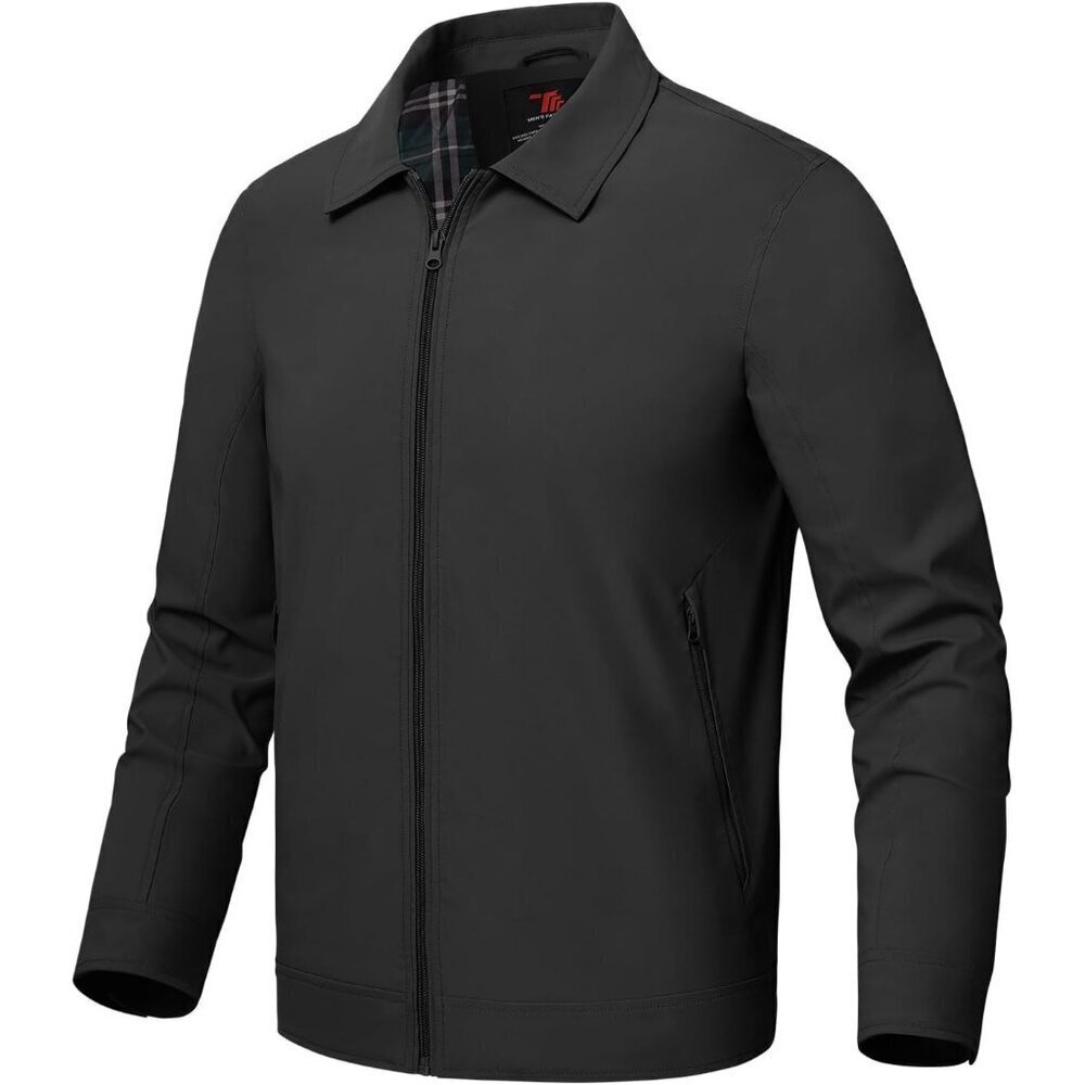 Men's Stylish Jackets Lightweight 01 Black Coat Wear Front Closure Zip Pockets